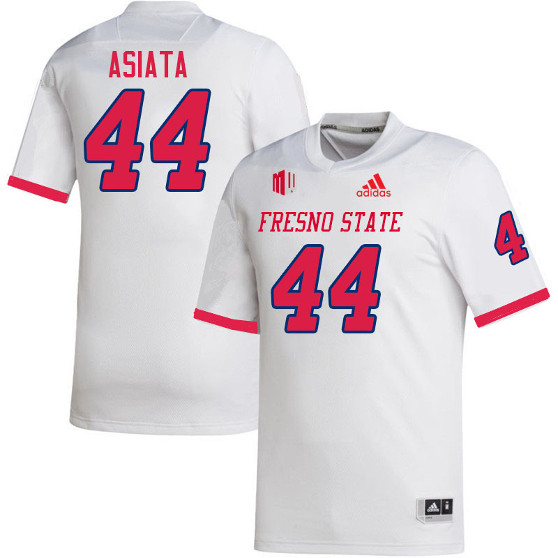 Men #44 Auckland Asiata Fresno State Bulldogs College Football Jerseys Stitched-White